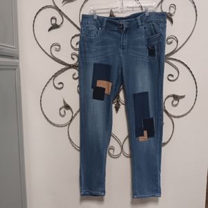 SOHO New York Boyfriend cotton modal patchwork jeans, 14